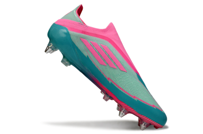 Messi x Adidas F50 Elite Laceless SG Soft Ground Soccer Cleats - Green/Pink
