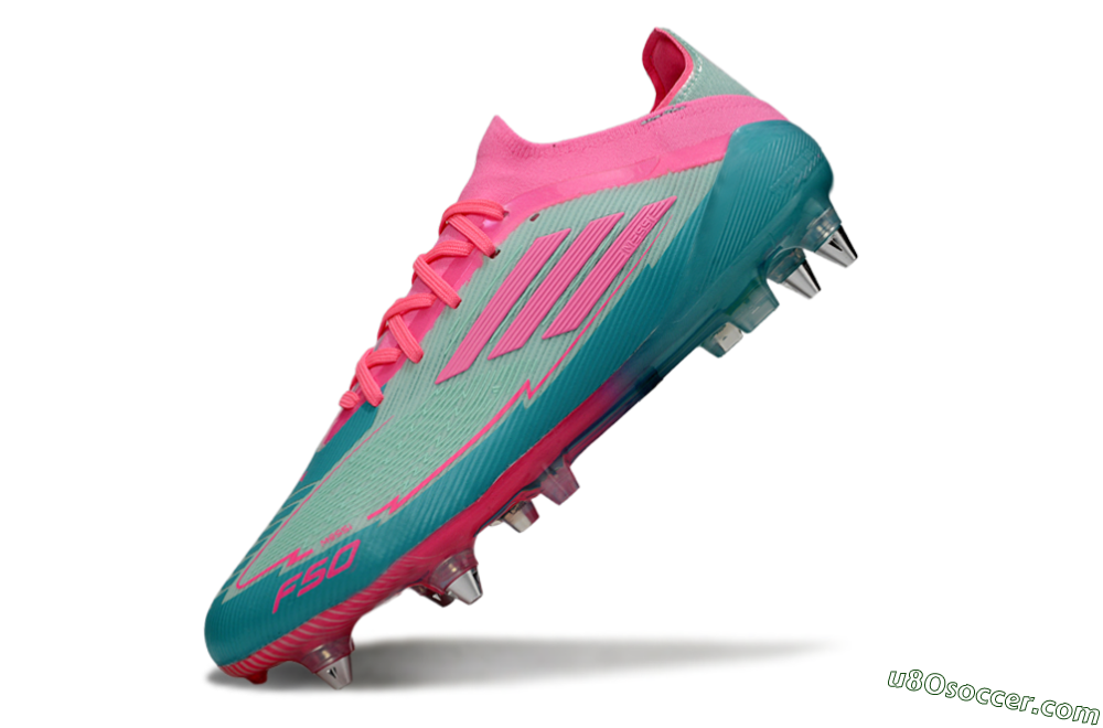 Messi x Adidas F50 Elite SG Soft Ground Soccer Cleats - Green/Pink 5
