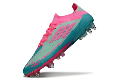 Messi x Adidas F50 Elite SG Soft Ground Soccer Cleats - Green/Pink