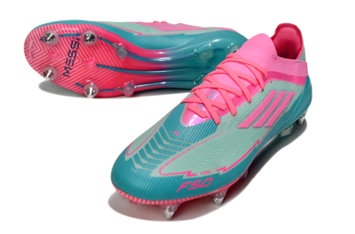 Messi x Adidas F50 Elite SG Soft Ground Soccer Cleats - Green/Pink