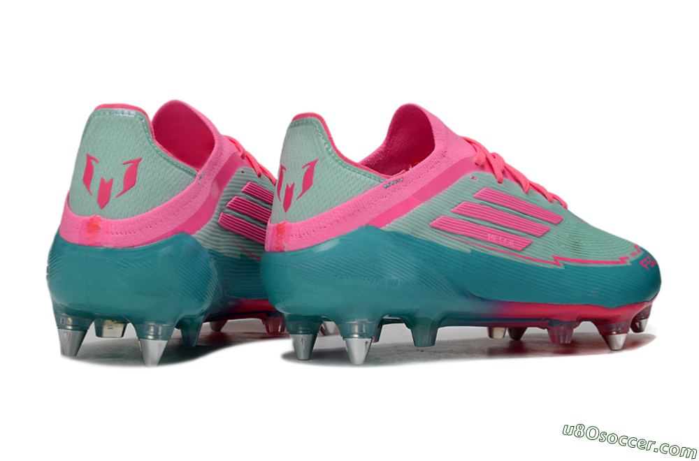 Messi x Adidas F50 Elite SG Soft Ground Soccer Cleats - Green/Pink 6