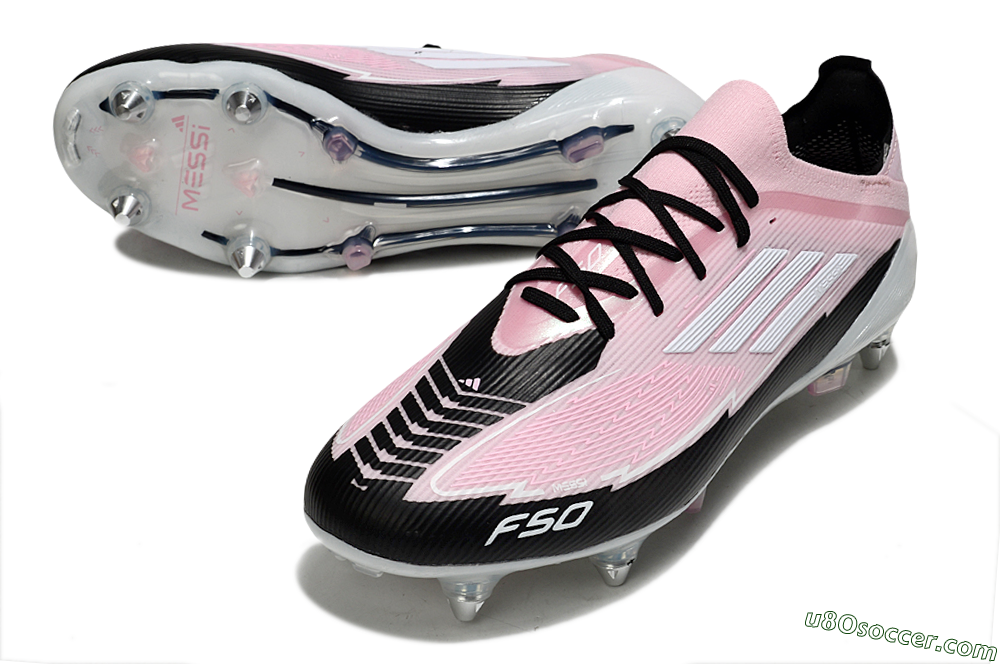 Messi x Adidas F50 Elite SG Soft Ground Soccer Cleats - Pink/White/Black 3