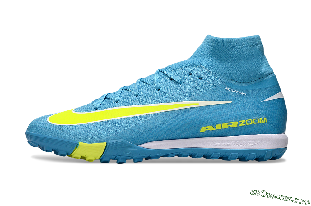 Nike Air Zoom Mercurial Superfly 10 Elite TF Artificial Turf Soccer Shoes - Jade/Yellow/White 2