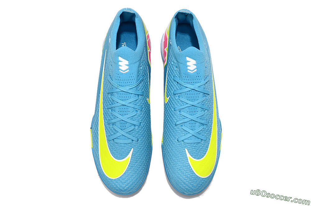 Nike Air Zoom Mercurial Vapor 16 Elite TF Artificial Turf Soccer Shoes - Blue/Yellow/White 4