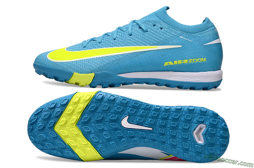 Nike Air Zoom Mercurial Vapor 16 Elite TF Artificial Turf Soccer Shoes - Blue/Yellow/White 0