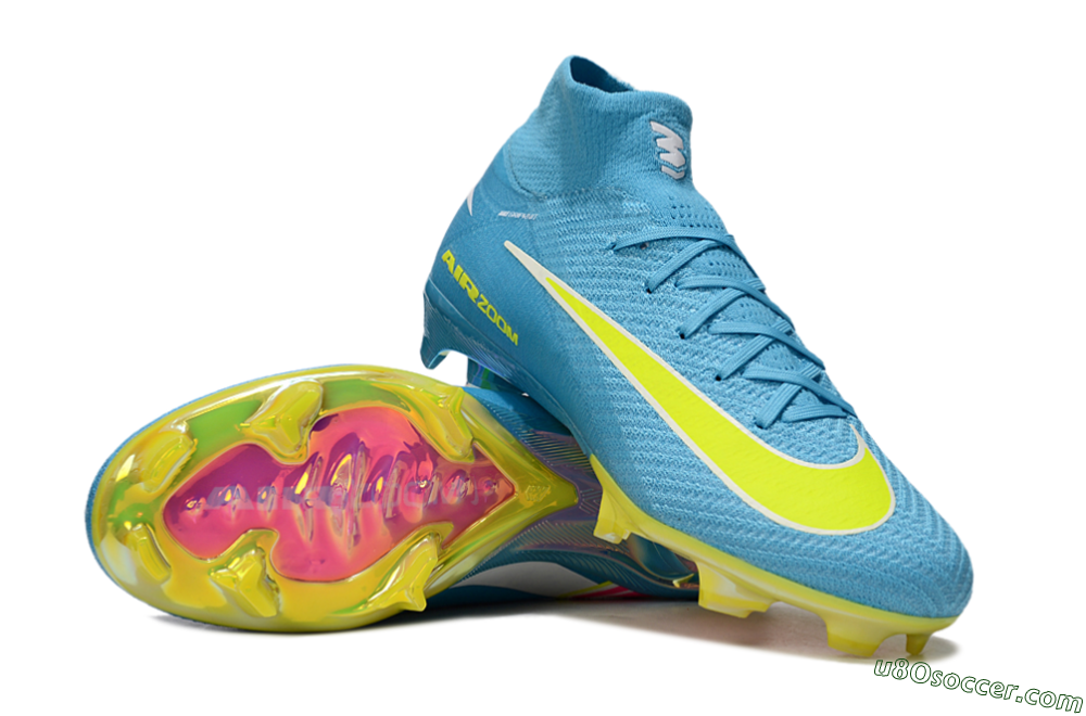 Nike Air Zoom Mercurial Superfly 10 Elite FG Firm Ground Soccer Cleats - Jade/Yellow/White 3
