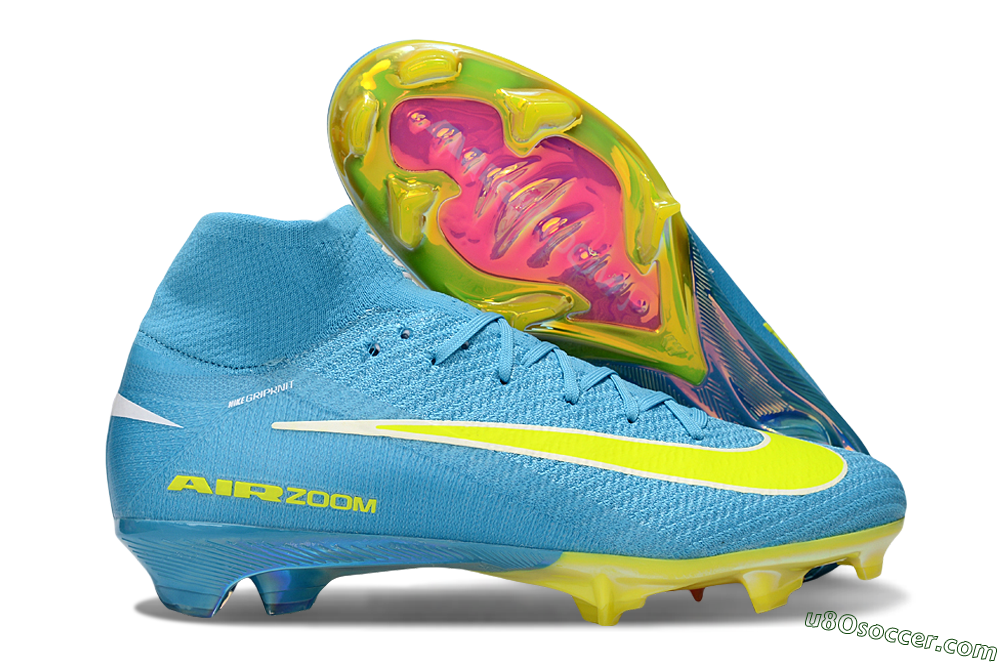 Nike Air Zoom Mercurial Superfly 10 Elite FG Firm Ground Soccer Cleats - Jade/Yellow/White 1