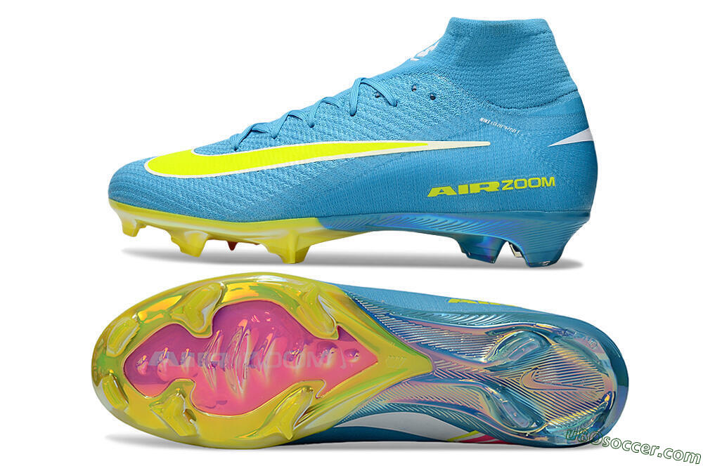 Nike Air Zoom Mercurial Superfly 10 Elite FG Firm Ground Soccer Cleats - Jade/Yellow/White 0