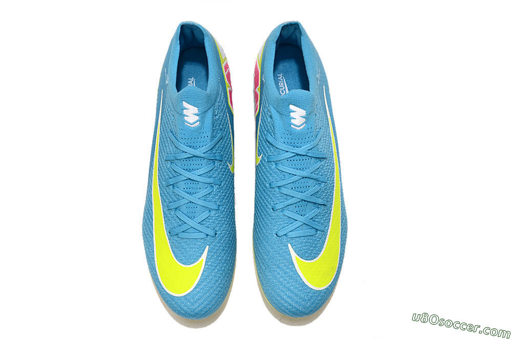 Nike Air Zoom Mercurial Vapor 16 Elite FG Firm Ground Soccer Cleats - Blue/Yellow/White 4