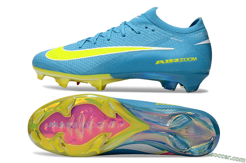 Nike Air Zoom Mercurial Vapor 16 Elite FG Firm Ground Soccer Cleats - Blue/Yellow/White 0