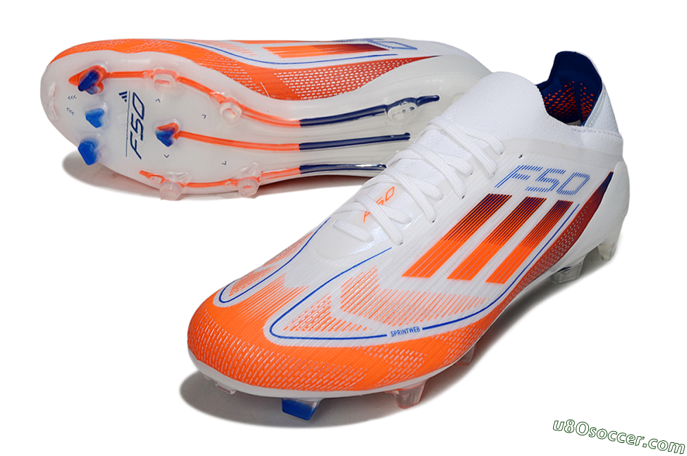 Adidas F50 Elite FG Firm Ground Soccer Cleats - White/Red/Blue 3