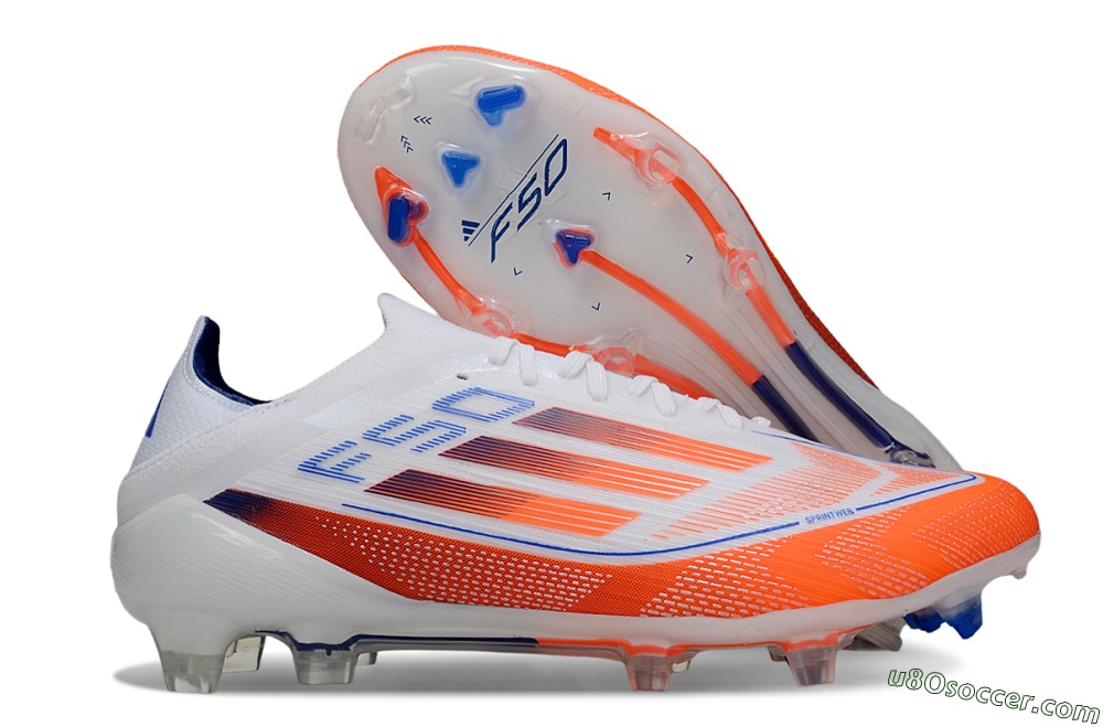Adidas F50 Elite FG Firm Ground Soccer Cleats - White/Red/Blue 1