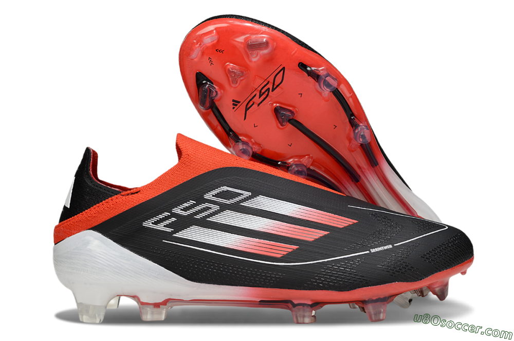 Adidas F50 Elite Laceless FG Firm Ground Soccer Cleats - Black/Red/White 1