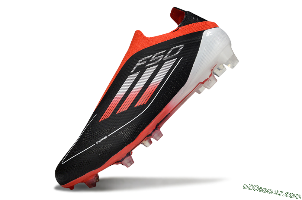 Adidas F50 Elite Laceless FG Firm Ground Soccer Cleats - Black/Red/White 5