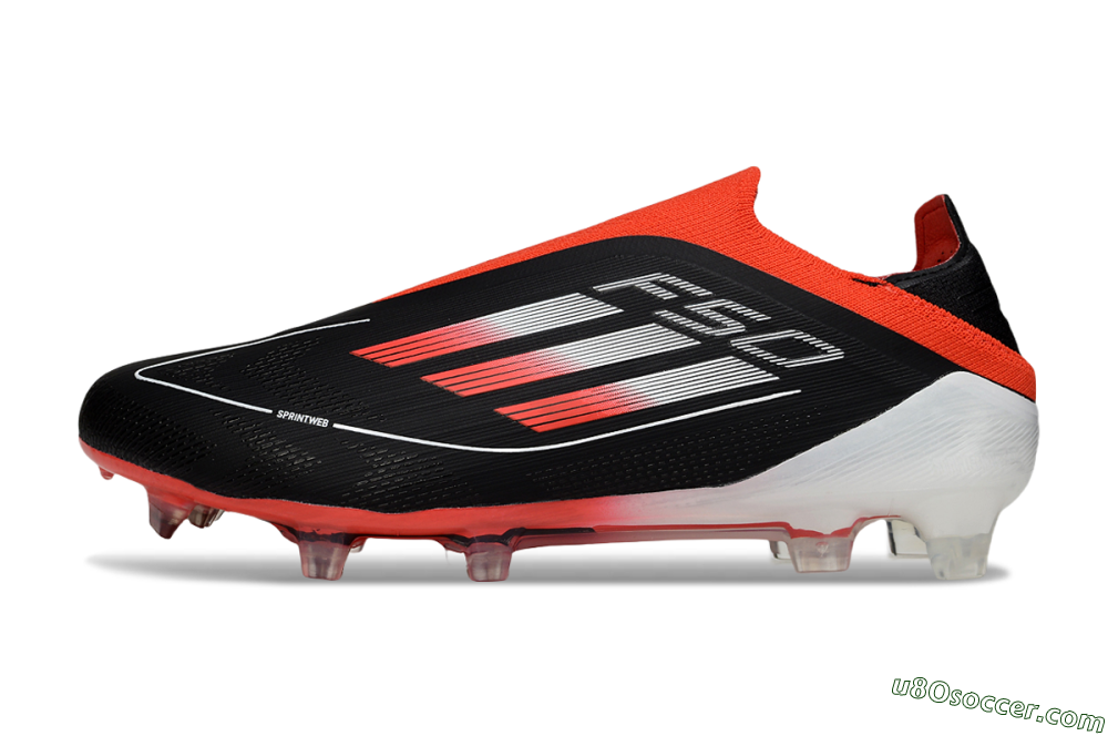 Adidas F50 Elite Laceless FG Firm Ground Soccer Cleats - Black/Red/White 2