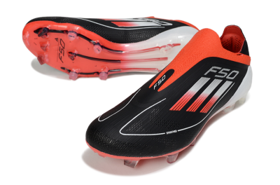 Adidas F50 Elite Laceless FG Firm Ground Soccer Cleats - Black/Red/White