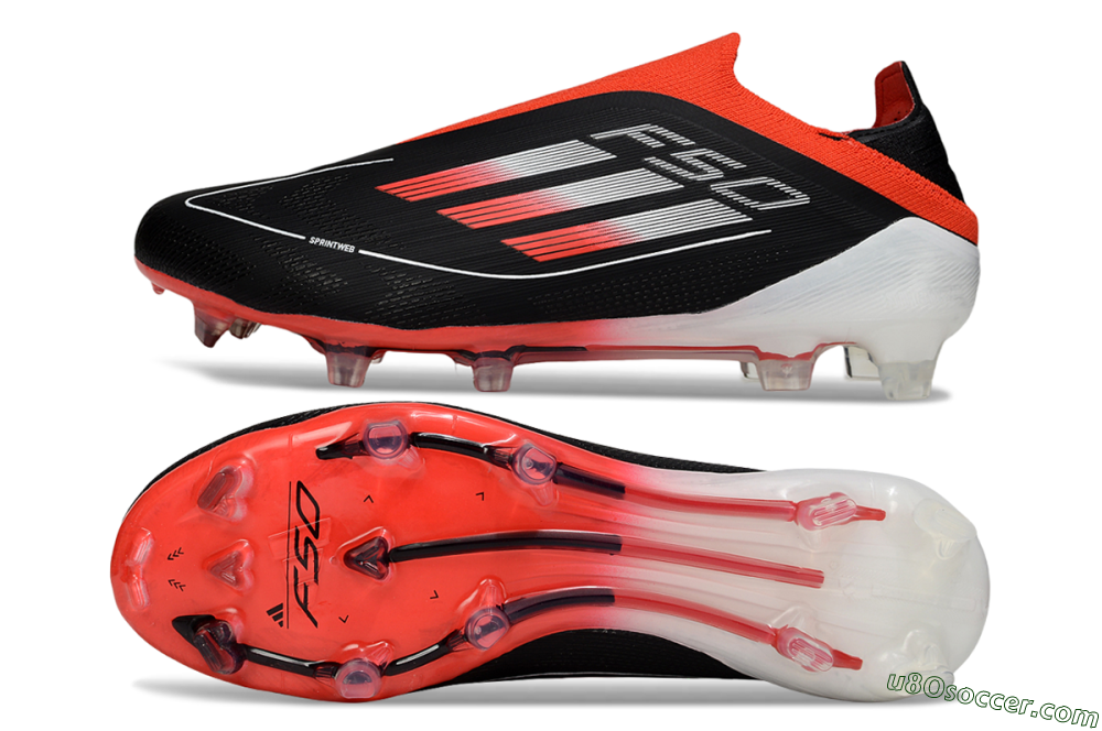 Adidas F50 Elite Laceless FG Firm Ground Soccer Cleats - Black/Red/White 0