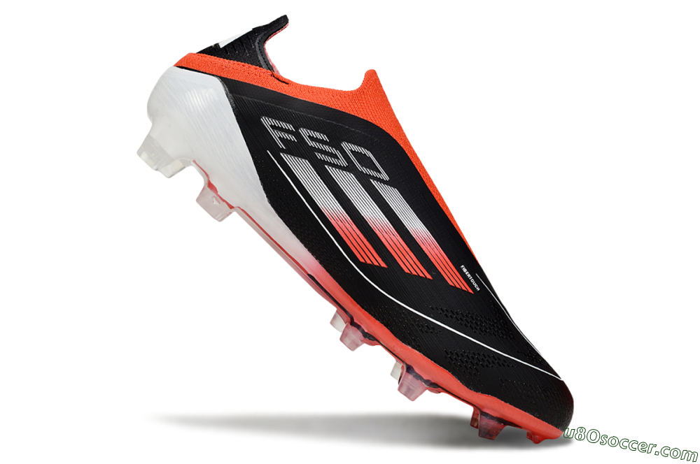 Adidas F50 Elite Laceless FG Firm Ground Soccer Cleats - Black/Red/White 4