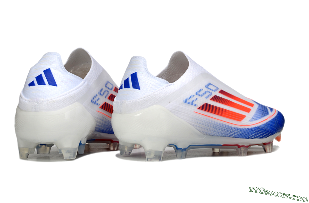 Adidas F50 Elite Laceless FG Firm Ground Soccer Cleats - White/Blue/Red 6