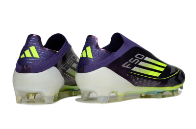 Adidas F50+ Elite Laceless FG Firm Ground Soccer Cleats - Purple/Yellow/White