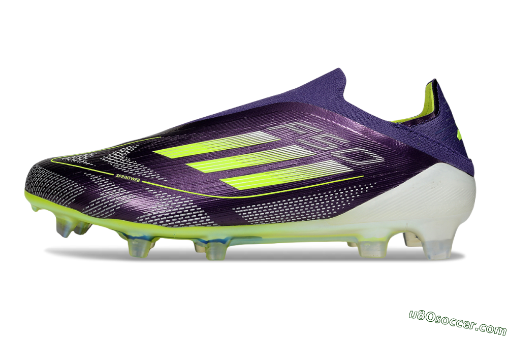 Adidas F50+ Elite Laceless FG Firm Ground Soccer Cleats - Purple/Yellow/White 2