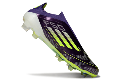 Adidas F50+ Elite Laceless FG Firm Ground Soccer Cleats - Purple/Yellow/White