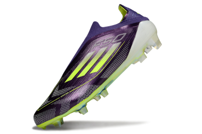 Adidas F50+ Elite Laceless FG Firm Ground Soccer Cleats - Purple/Yellow/White