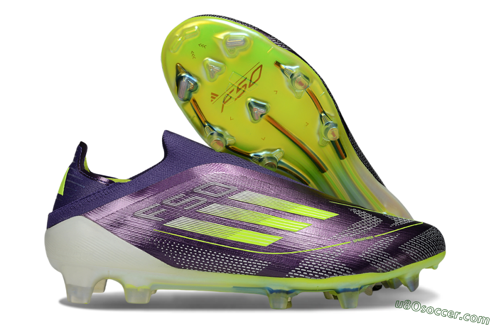 Adidas F50+ Elite Laceless FG Firm Ground Soccer Cleats - Purple/Yellow/White 1