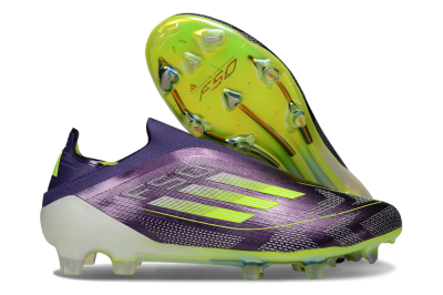 Adidas F50+ Elite Laceless FG Firm Ground Soccer Cleats - Purple/Yellow/White