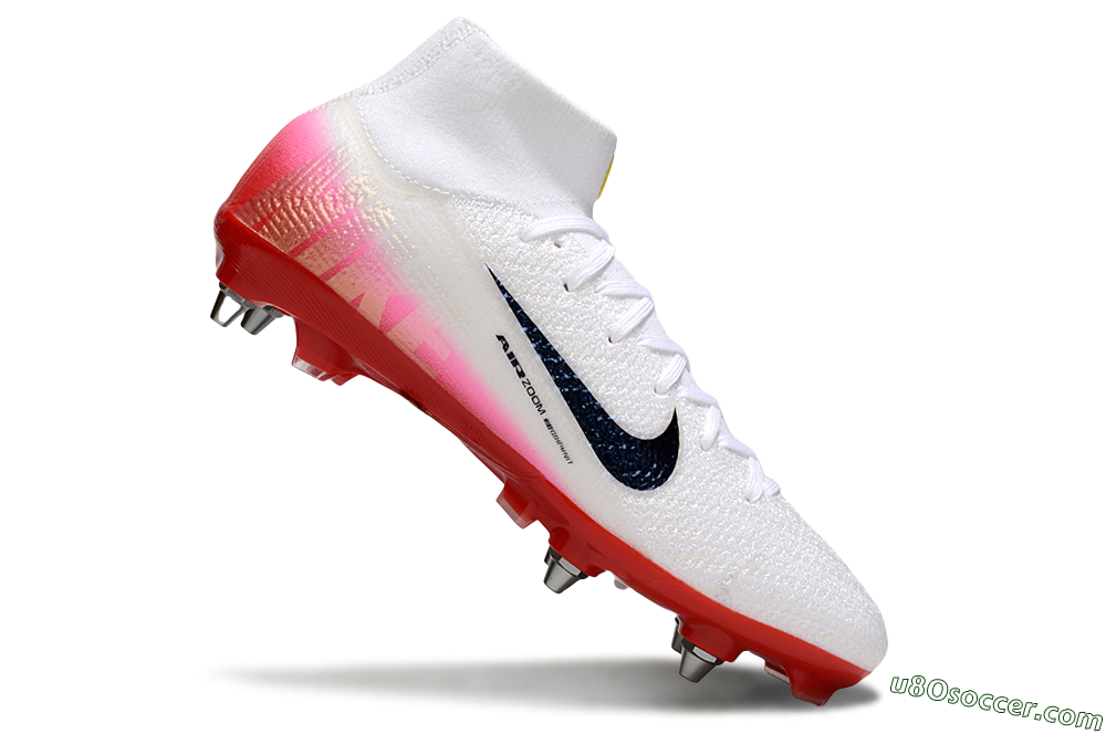 Nike Air Zoom Mercurial Superfly 10 Elite SG Soft Ground Soccer Cleats - White/Black/Red 4