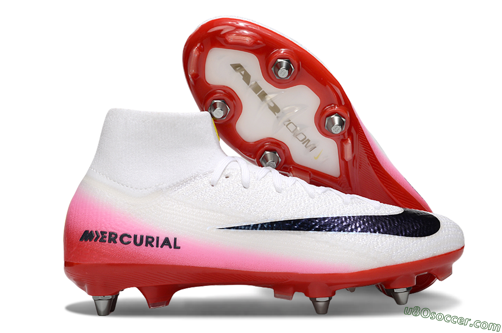 Nike Air Zoom Mercurial Superfly 10 Elite SG Soft Ground Soccer Cleats - White/Black/Red 1