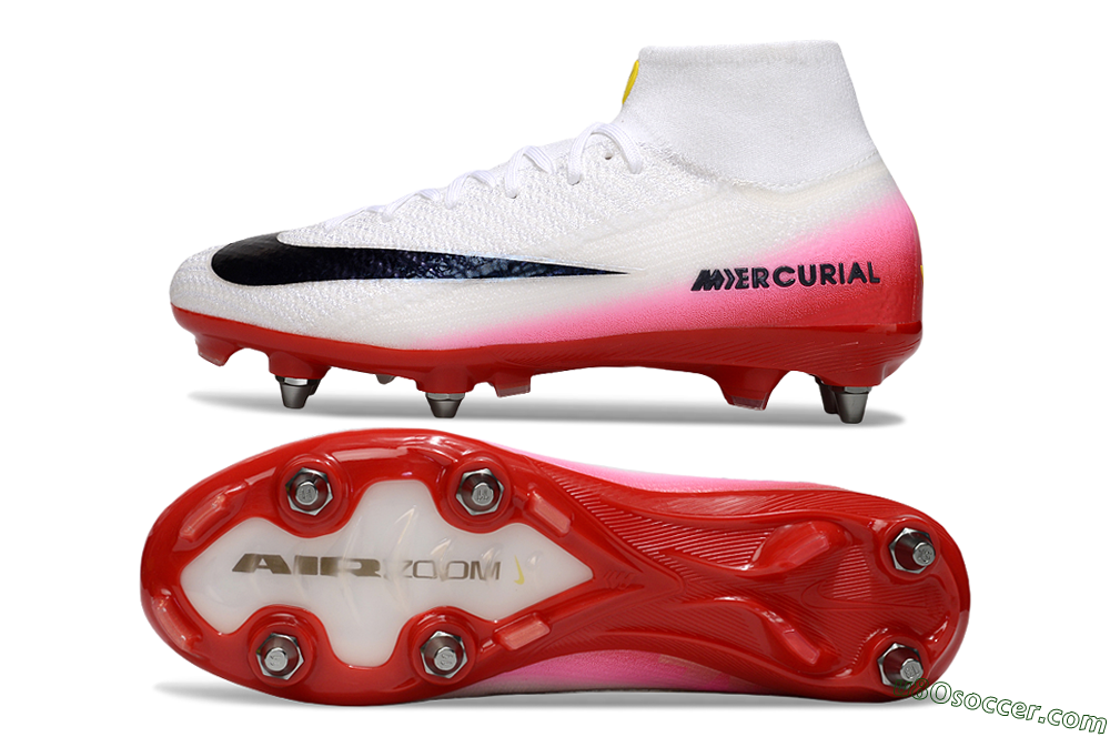 Nike Air Zoom Mercurial Superfly 10 Elite SG Soft Ground Soccer Cleats - White/Black/Red 0