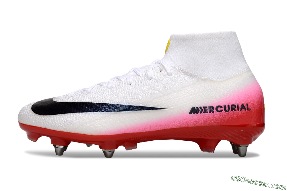 Nike Air Zoom Mercurial Superfly 10 Elite SG Soft Ground Soccer Cleats - White/Black/Red 2