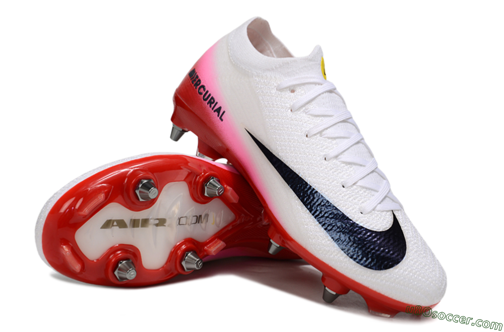 Nike Air Zoom Mercurial Vapor 16 Elite SG Soft Ground Soccer Cleats - White/Black/Red 3