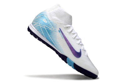 Nike Air Zoom Mercurial Superfly 10 Elite TF Artificial Turf Soccer Shoes - White/Purple/Blue