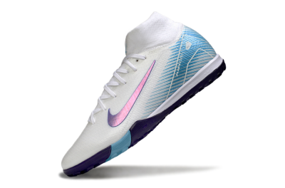 Nike Air Zoom Mercurial Superfly 10 Elite TF Artificial Turf Soccer Shoes - White/Purple/Blue