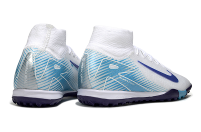 Nike Air Zoom Mercurial Superfly 10 Elite TF Artificial Turf Soccer Shoes - White/Purple/Blue