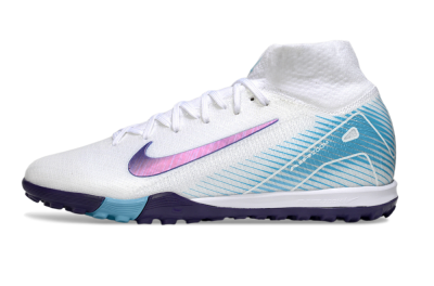 Nike Air Zoom Mercurial Superfly 10 Elite TF Artificial Turf Soccer Shoes - White/Purple/Blue
