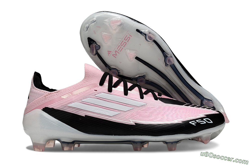 Messi x Adidas F50 Elite FG Firm Ground Soccer Cleats - Pink/Black/Whtie 1