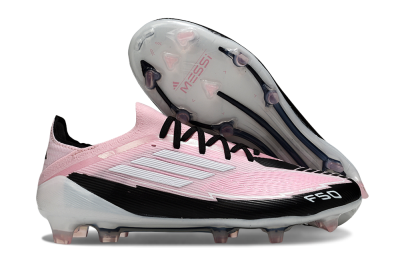 Messi x Adidas F50 Elite FG Firm Ground Soccer Cleats - Pink/Black/Whtie