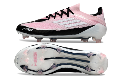 Messi x Adidas F50 Elite FG Firm Ground Soccer Cleats - Pink/Black/Whtie