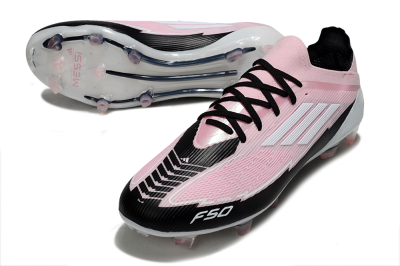 Messi x Adidas F50 Elite FG Firm Ground Soccer Cleats - Pink/Black/Whtie