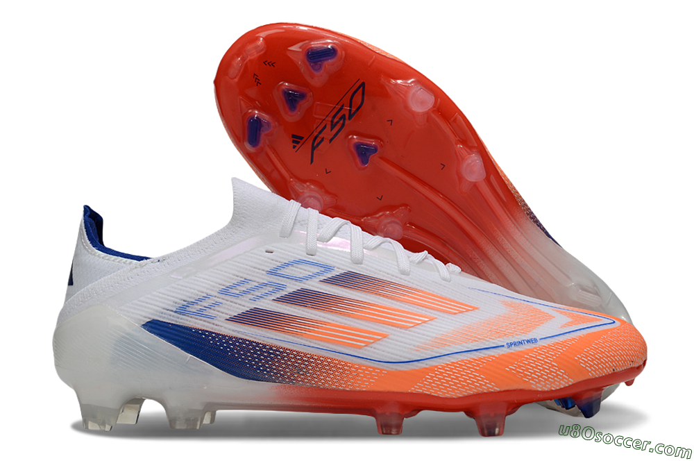 Adidas F50 Elite FG Firm Ground Soccer Cleats - White/Red/Blue 1
