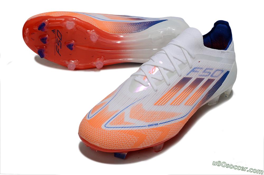Adidas F50 Elite FG Firm Ground Soccer Cleats - White/Red/Blue 3