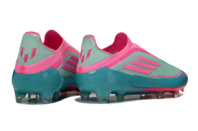 Messi x Adidas F50 Elite Laceless FG Firm Ground Soccer Cleats - Jade/Pink/Blue