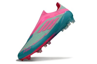 Messi x Adidas F50 Elite Laceless FG Firm Ground Soccer Cleats - Jade/Pink/Blue