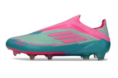 Messi x Adidas F50 Elite Laceless FG Firm Ground Soccer Cleats - Jade/Pink/Blue