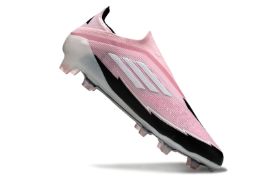 Messi x Adidas F50 Elite Laceless FG Firm Ground Soccer Cleats - Pink/Black/Whtie