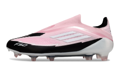 Messi x Adidas F50 Elite Laceless FG Firm Ground Soccer Cleats - Pink/Black/Whtie