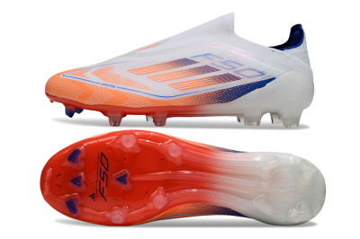 Adidas F50 Elite Laceless FG Firm Ground Soccer Cleats - White/Red/Blue